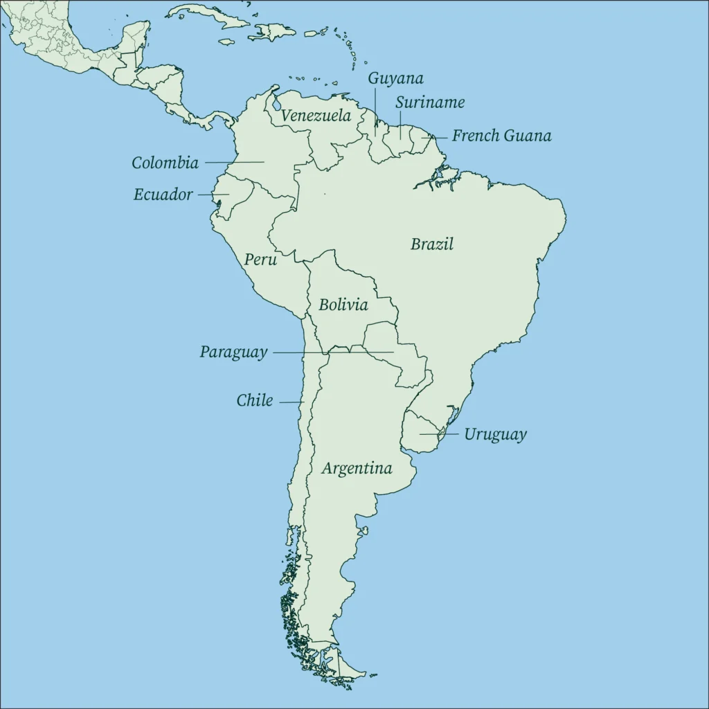 Map of South America